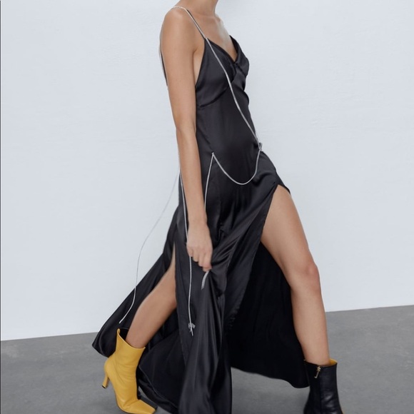 ZARA Slip Dress with Chains - Picture 5 of 6
